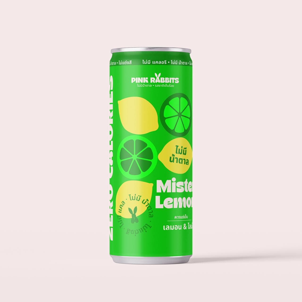 Canette Pink Rabbits Mister Lemon glacée en gros plan